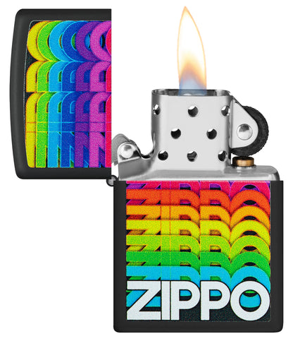 Zippo Techno Design Black Matte,Windproof Pocket Fuel Refillable Lighter, BIS Certified