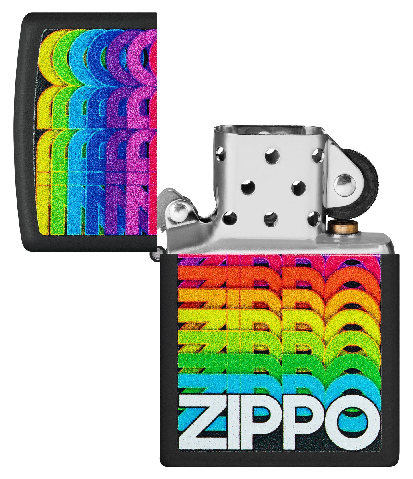 Zippo Techno Design Black Matte,Windproof Pocket Fuel Refillable Lighter, BIS Certified