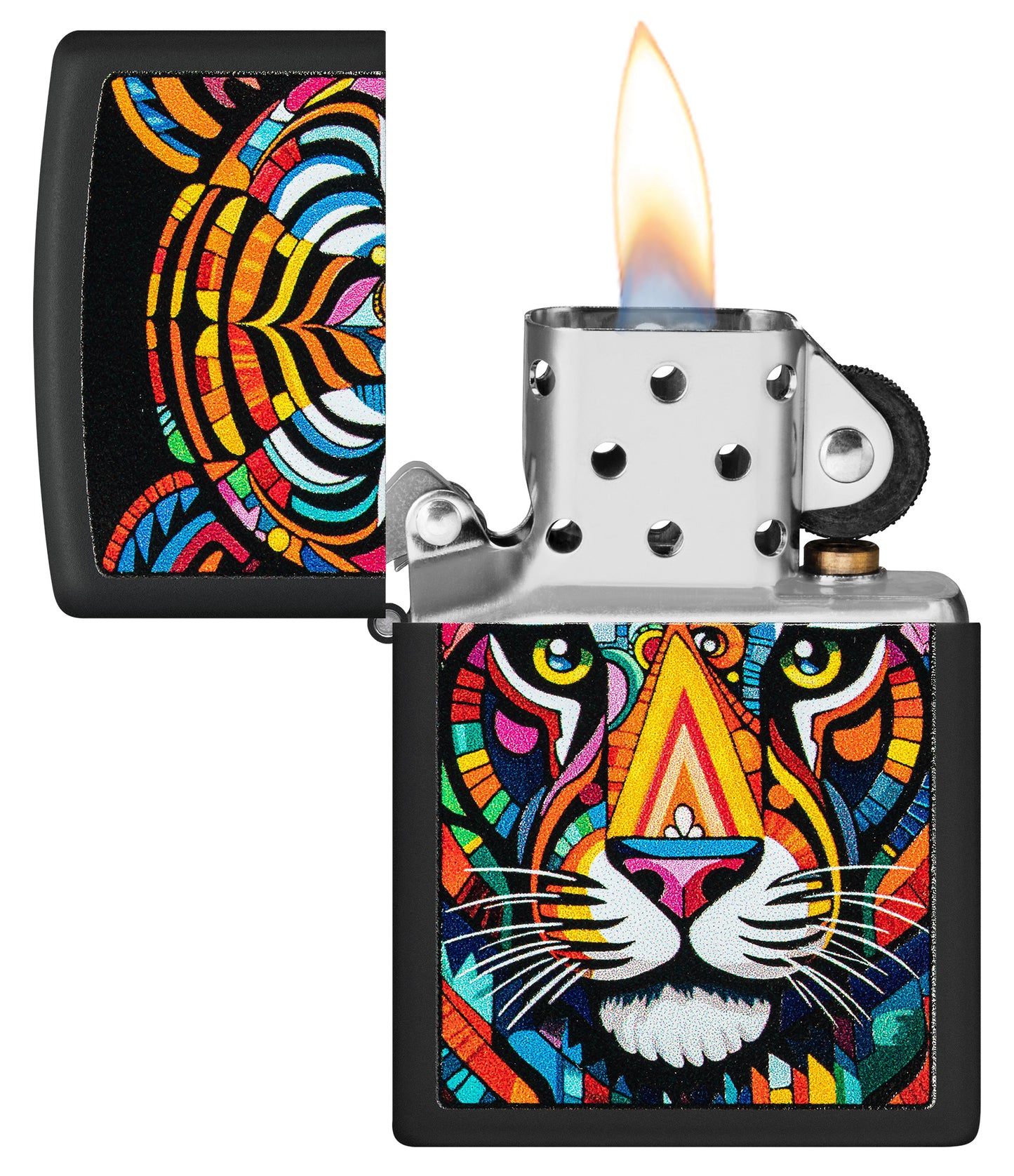 Zippo Colorful Tiger Design Model Windproof Pocket Fuel Refillable Lighter, BIS Certified
