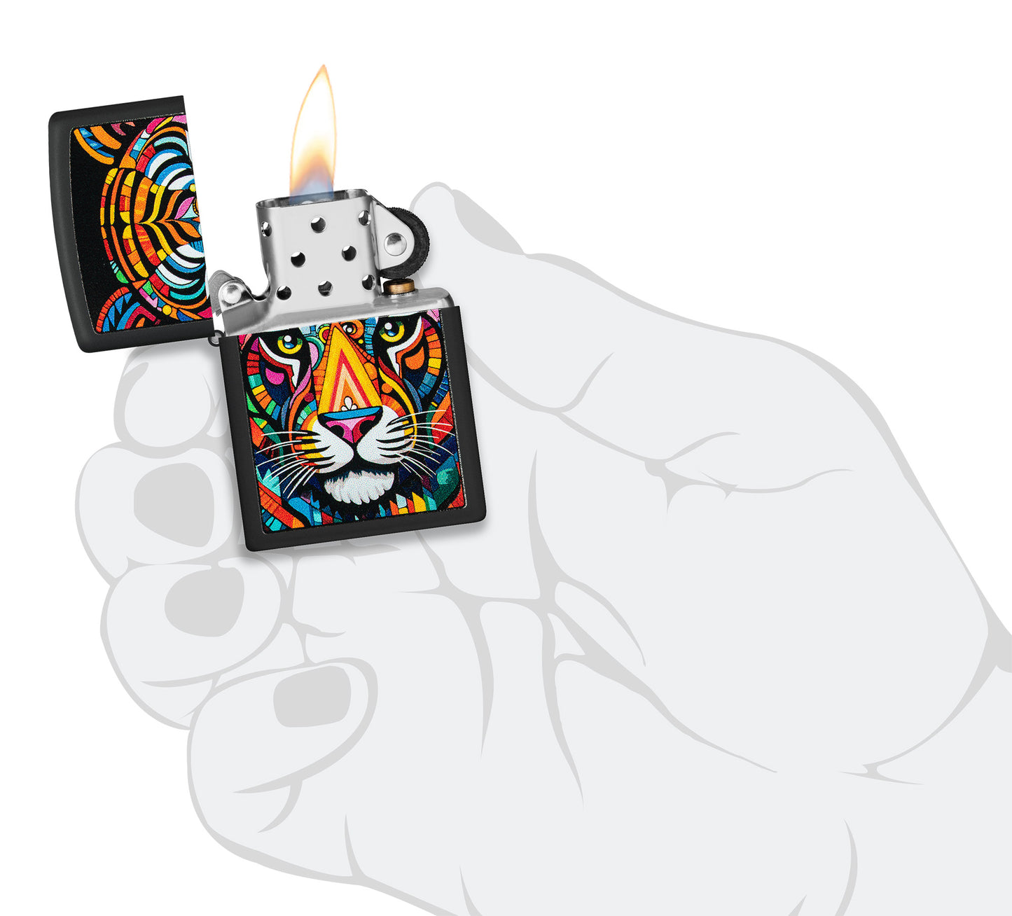 Zippo Colorful Tiger Design Model Windproof Pocket Fuel Refillable Lighter, BIS Certified