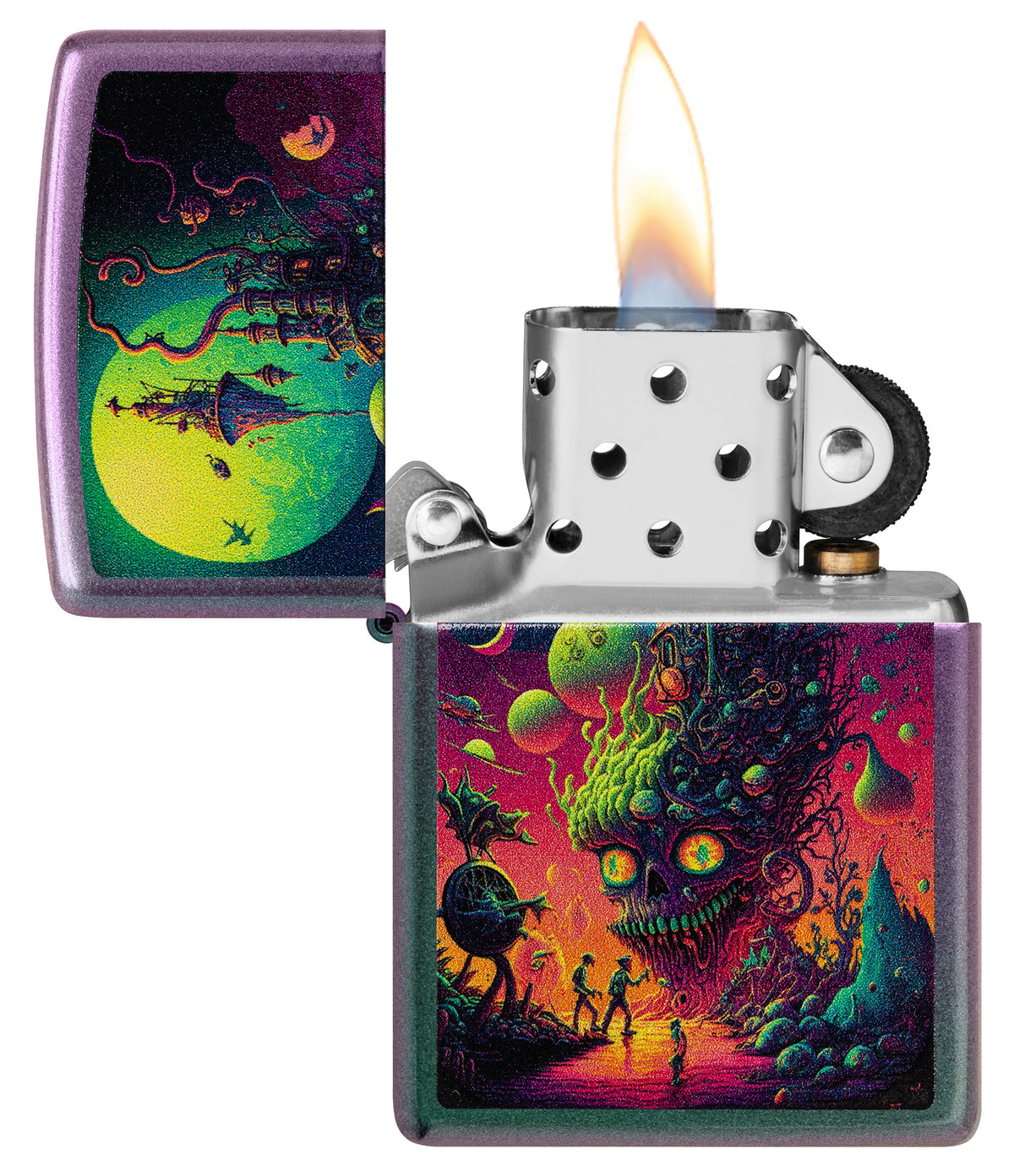 Zippo Psychedelic Design Windproof Pocket Fuel Refillable Lighter, BIS Certified