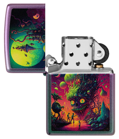 Zippo Psychedelic Design Windproof Pocket Fuel Refillable Lighter, BIS Certified