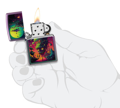 Zippo Psychedelic Design Windproof Pocket Fuel Refillable Lighter, BIS Certified