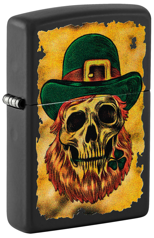 Zippo Leprechan Skull Design Windproof Pocket Fuel Refillable Lighter, BIS Certified
