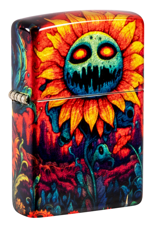 Zippo Monster Flower Design Windproof Pocket Fuel Refillable Lighter, BIS Certified