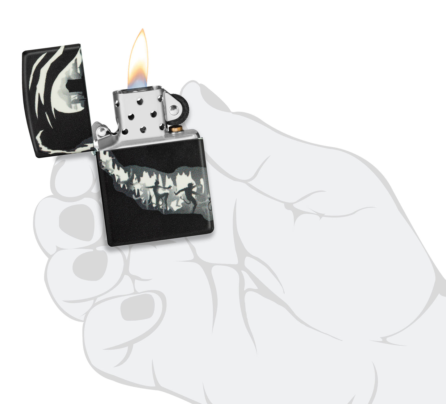 Zippo Grinning Pumpkin Design Model Windproof Pocket Fuel Refillable Lighter, BIS Certified