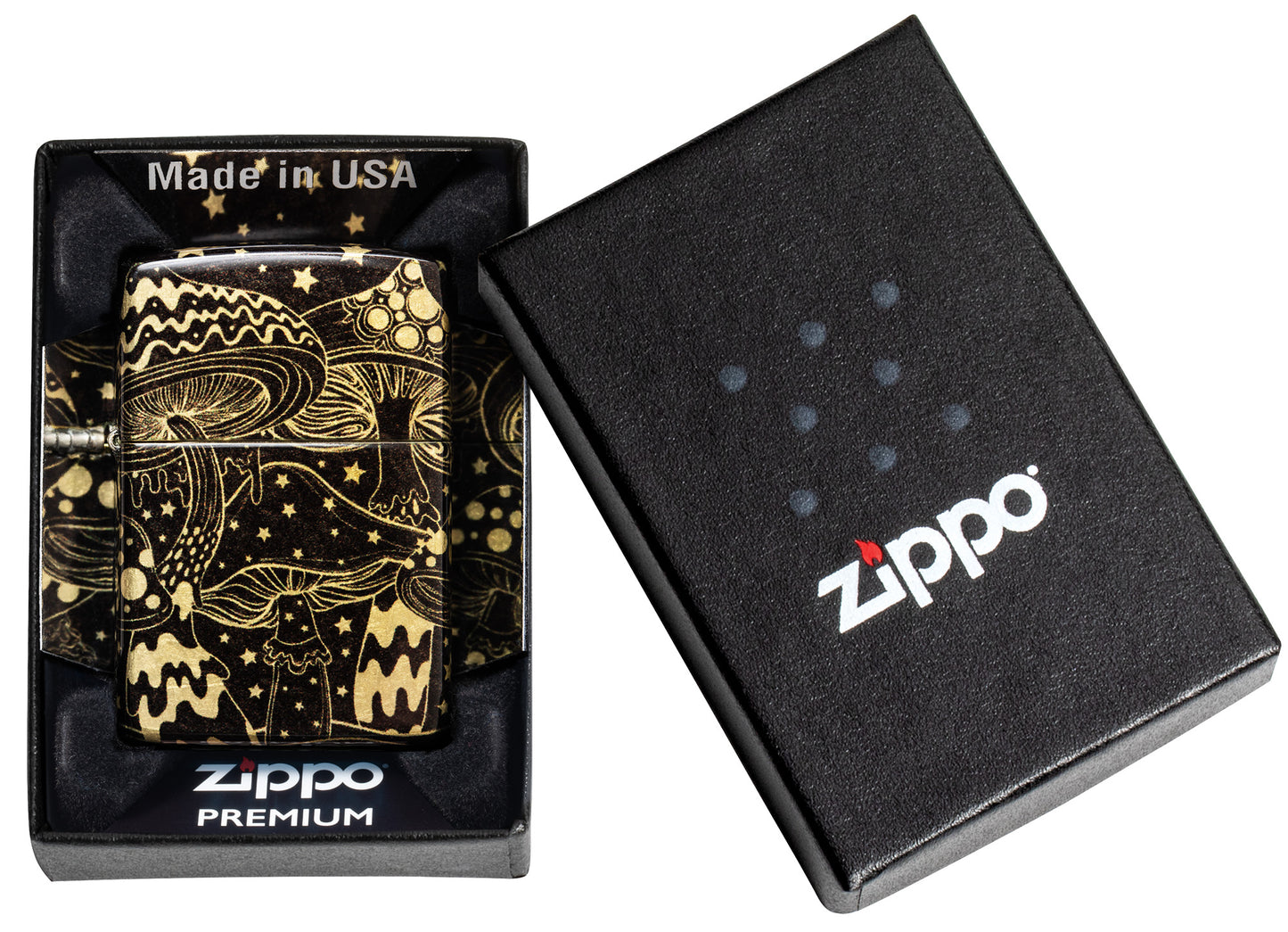 Zippo Mushrooms Design Model Windproof Pocket Fuel Refillable Lighter, BIS Certified