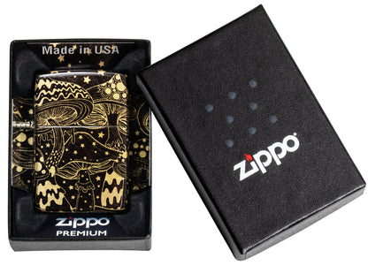 Zippo Mushrooms Design Model Windproof Pocket Fuel Refillable Lighter, BIS Certified
