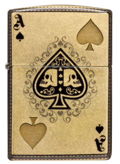 Zippo Ace of Spades Design Windproof Pocket Fuel Refillable Lighter, BIS Certified