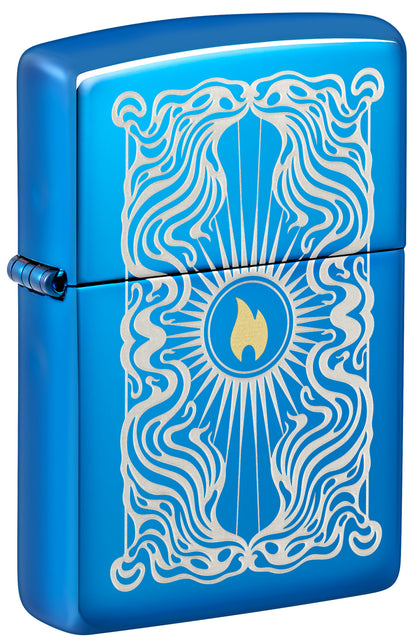 Zippo Fancy Flame Design Model Windproof Pocket Fuel Refillable Lighter, BIS Certified
