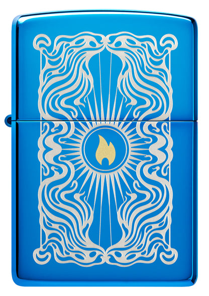 Zippo Fancy Flame Design Model Windproof Pocket Fuel Refillable Lighter, BIS Certified