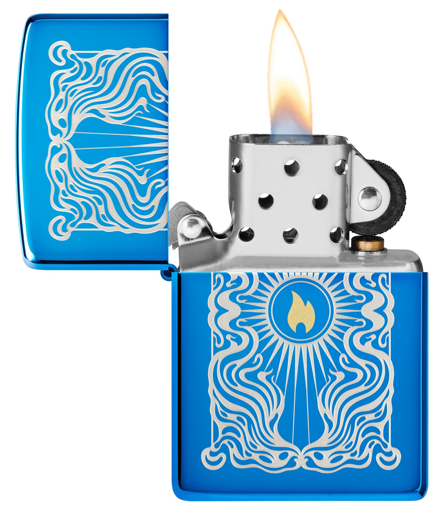Zippo Fancy Flame Design Model Windproof Pocket Fuel Refillable Lighter, BIS Certified