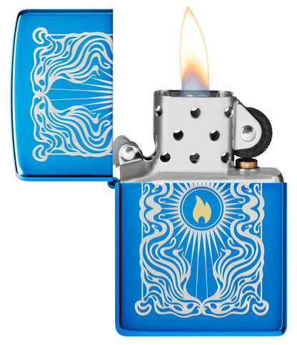 Zippo Fancy Flame Design Model Windproof Pocket Fuel Refillable Lighter, BIS Certified