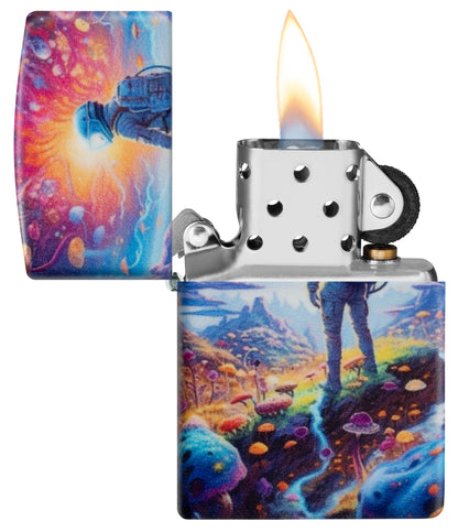 Zippo Mushroom Forest Design Model Windproof Pocket Fuel Refillable Lighter, BIS Certified