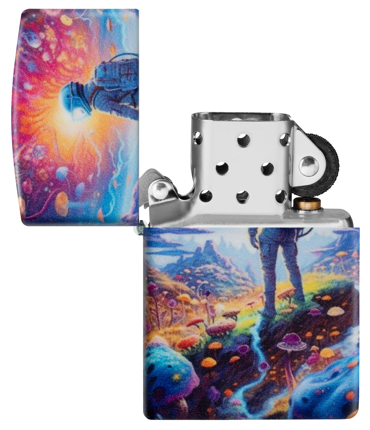 Zippo Mushroom Forest Design Model Windproof Pocket Fuel Refillable Lighter, BIS Certified
