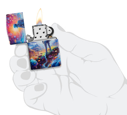 Zippo Mushroom Forest Design Model Windproof Pocket Fuel Refillable Lighter, BIS Certified