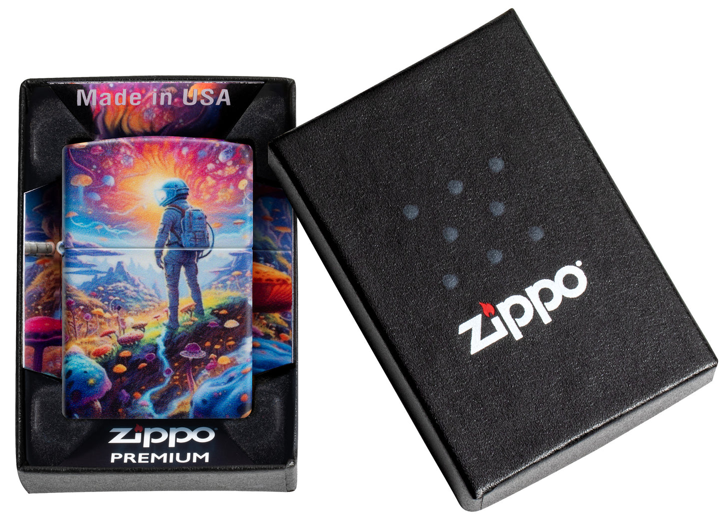 Zippo Mushroom Forest Design Model Windproof Pocket Fuel Refillable Lighter, BIS Certified