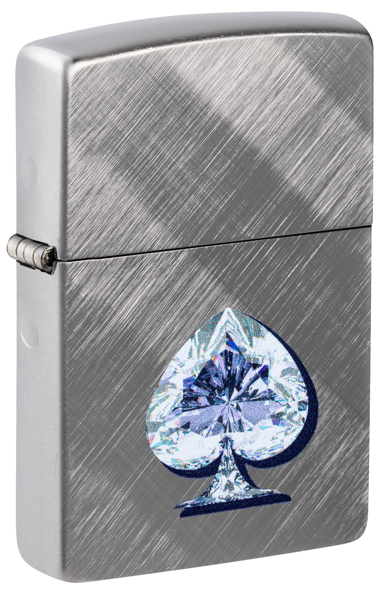 Zippo Ace of Spades Diamond Design Model Windproof Pocket Fuel Refillable Lighter, BIS Certified