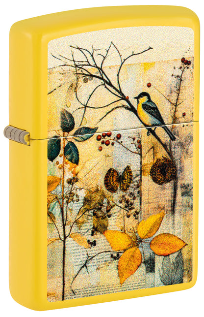 Zippo Vintage Bird Design Windproof Pocket Fuel Refillable Lighter, BIS Certified