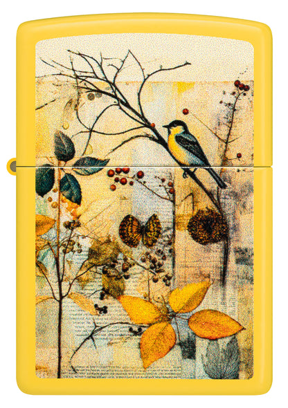 Zippo Vintage Bird Design Windproof Pocket Fuel Refillable Lighter, BIS Certified
