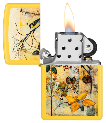 Zippo Vintage Bird Design Windproof Pocket Fuel Refillable Lighter, BIS Certified