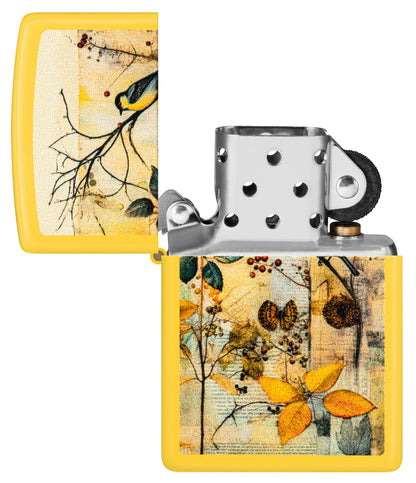 Zippo Vintage Bird Design Windproof Pocket Fuel Refillable Lighter, BIS Certified