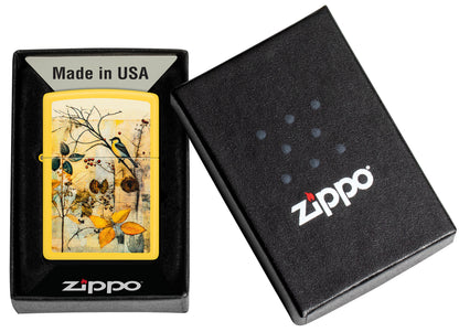 Zippo Vintage Bird Design Windproof Pocket Fuel Refillable Lighter, BIS Certified