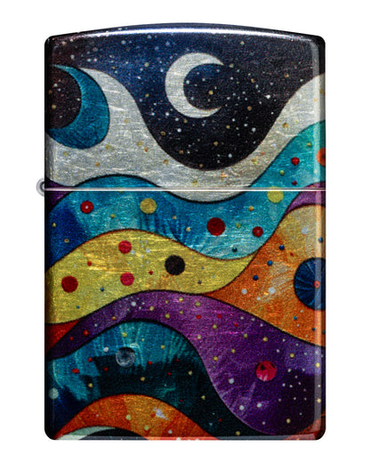 Zippo Abstract Space Design Model Windproof Pocket Fuel Refillable Lighter, BIS Certified