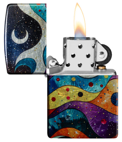 Zippo Abstract Space Design Model Windproof Pocket Fuel Refillable Lighter, BIS Certified