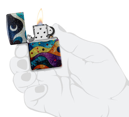 Zippo Abstract Space Design Model Windproof Pocket Fuel Refillable Lighter, BIS Certified
