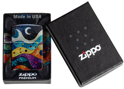 Zippo Abstract Space Design Model Windproof Pocket Fuel Refillable Lighter, BIS Certified