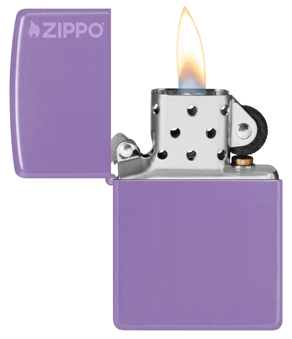 Zippo Logo Smoky Lavender Windproof Pocket Fuel Refillable Lighter, BIS Certified