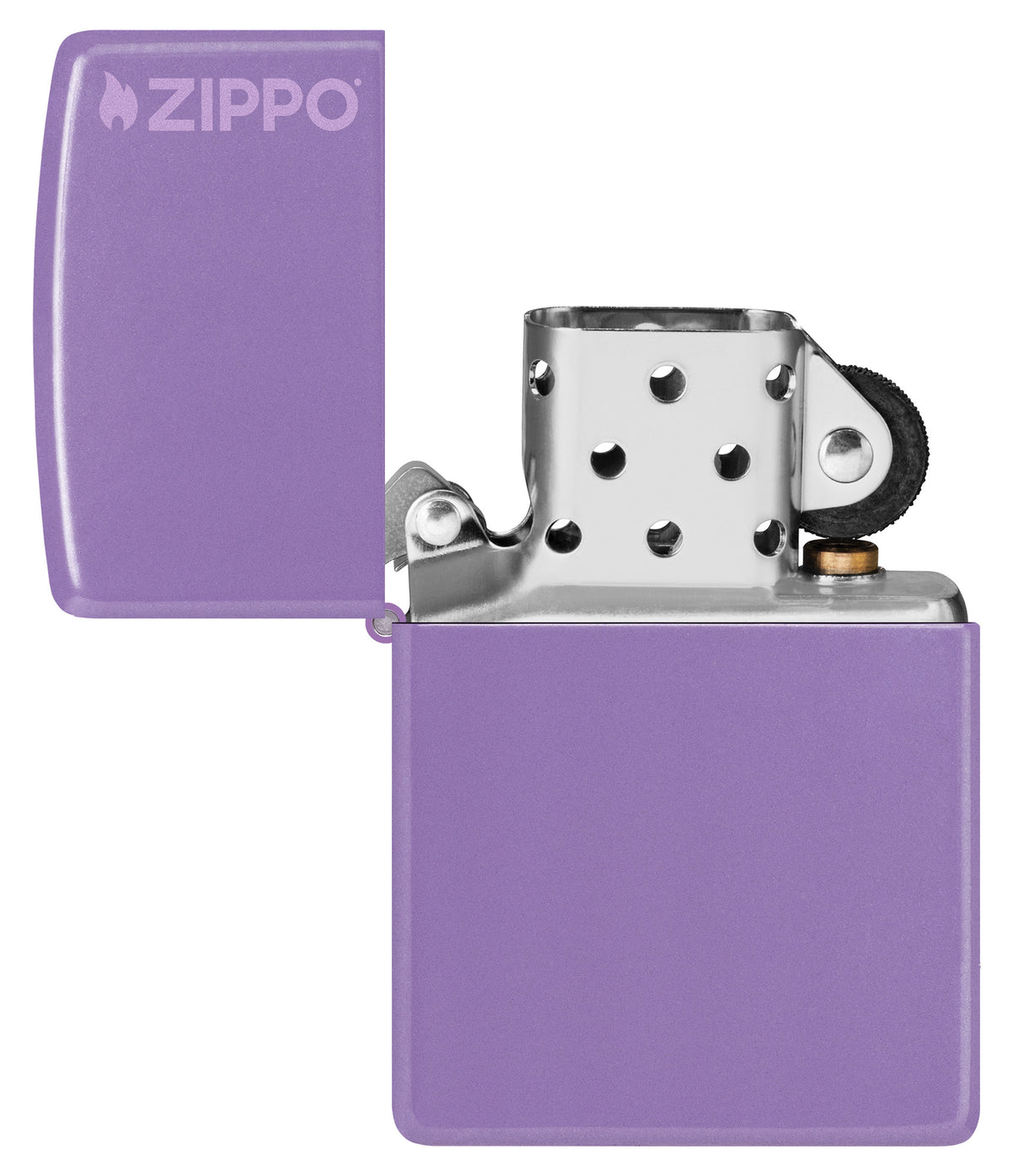Zippo Logo Smoky Lavender Windproof Pocket Fuel Refillable Lighter, BIS Certified