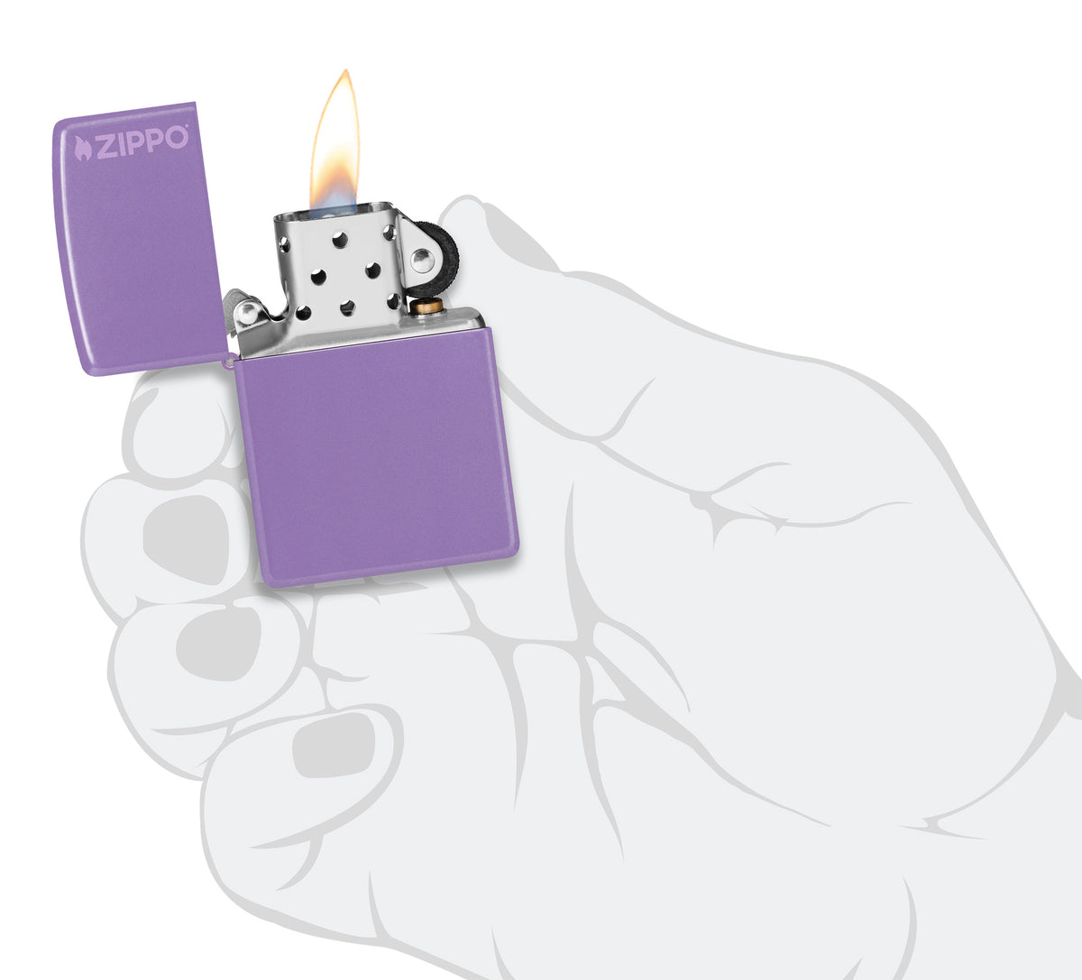 Zippo Logo Smoky Lavender Windproof Pocket Fuel Refillable Lighter, BIS Certified