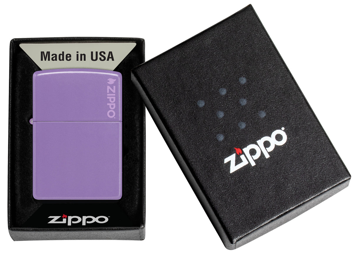 Zippo Logo Smoky Lavender Windproof Pocket Fuel Refillable Lighter, BIS Certified