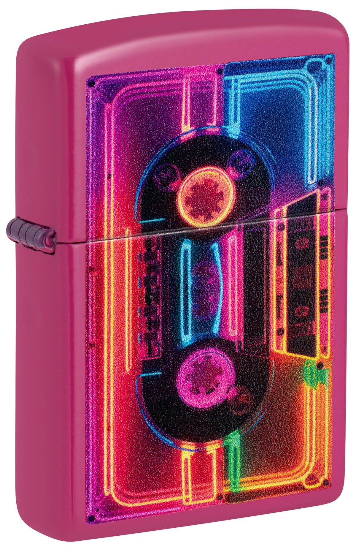 Zippo Neon Cassette Design Windproof Pocket Fuel Refillable Lighter, BIS Certified