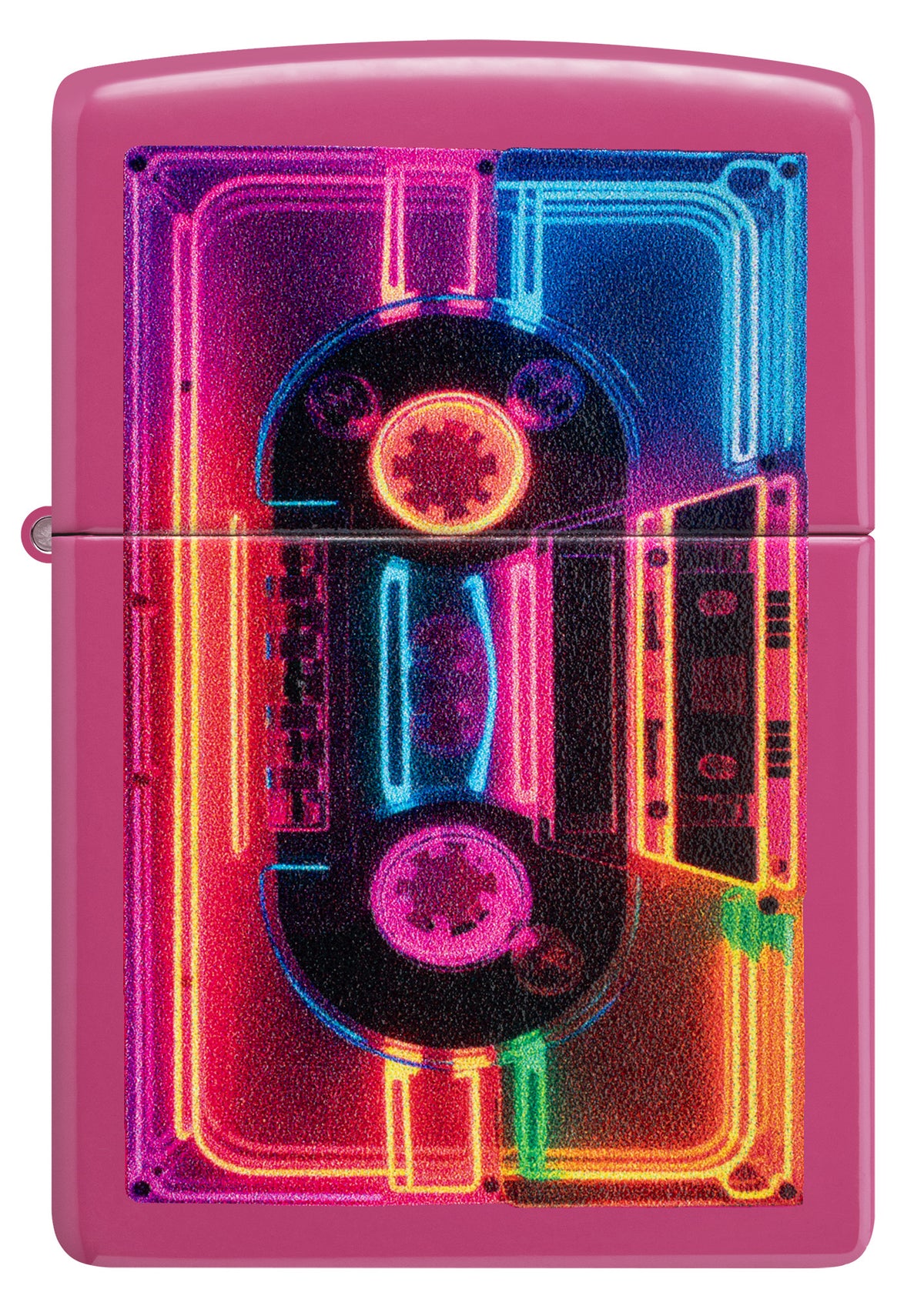 Zippo Neon Cassette Design Windproof Pocket Fuel Refillable Lighter, BIS Certified