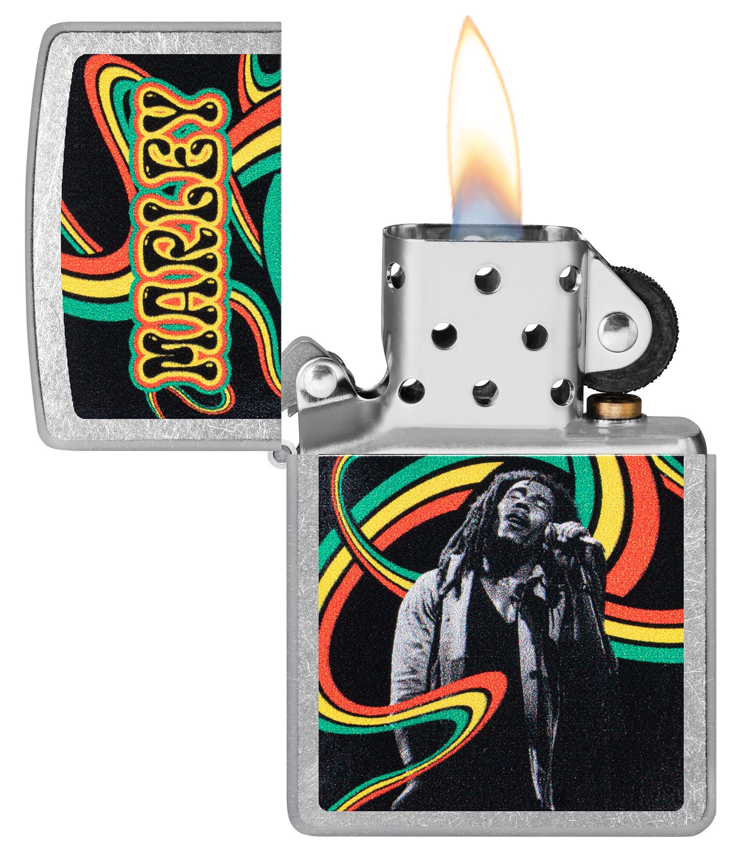 Zippo Bob Marley Model Windproof Pocket Fuel Refillable Lighter, BIS Certified