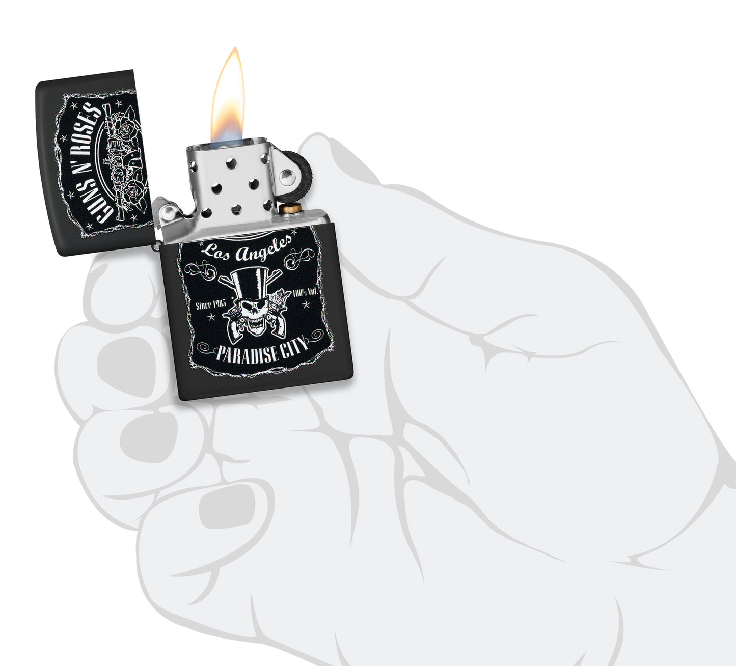 Zippo Guns N Roses Model Windproof Pocket Fuel Refillable Lighter, BIS Certified
