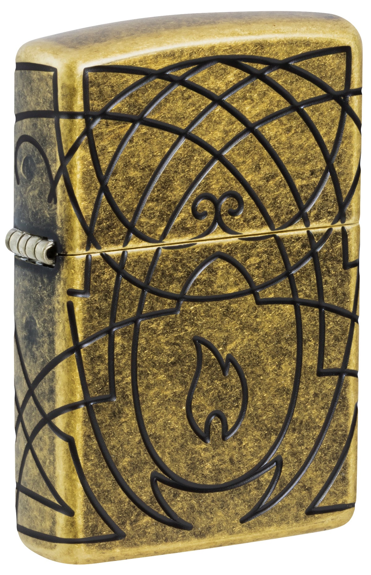 Zippo Elegant Flame Design Windproof Pocket Fuel Refillable Lighter, BIS Certified
