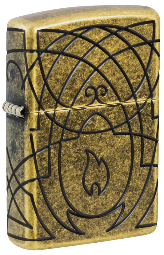 Zippo Elegant Flame Design Windproof Pocket Fuel Refillable Lighter, BIS Certified