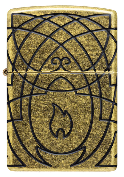 Zippo Elegant Flame Design Windproof Pocket Fuel Refillable Lighter, BIS Certified