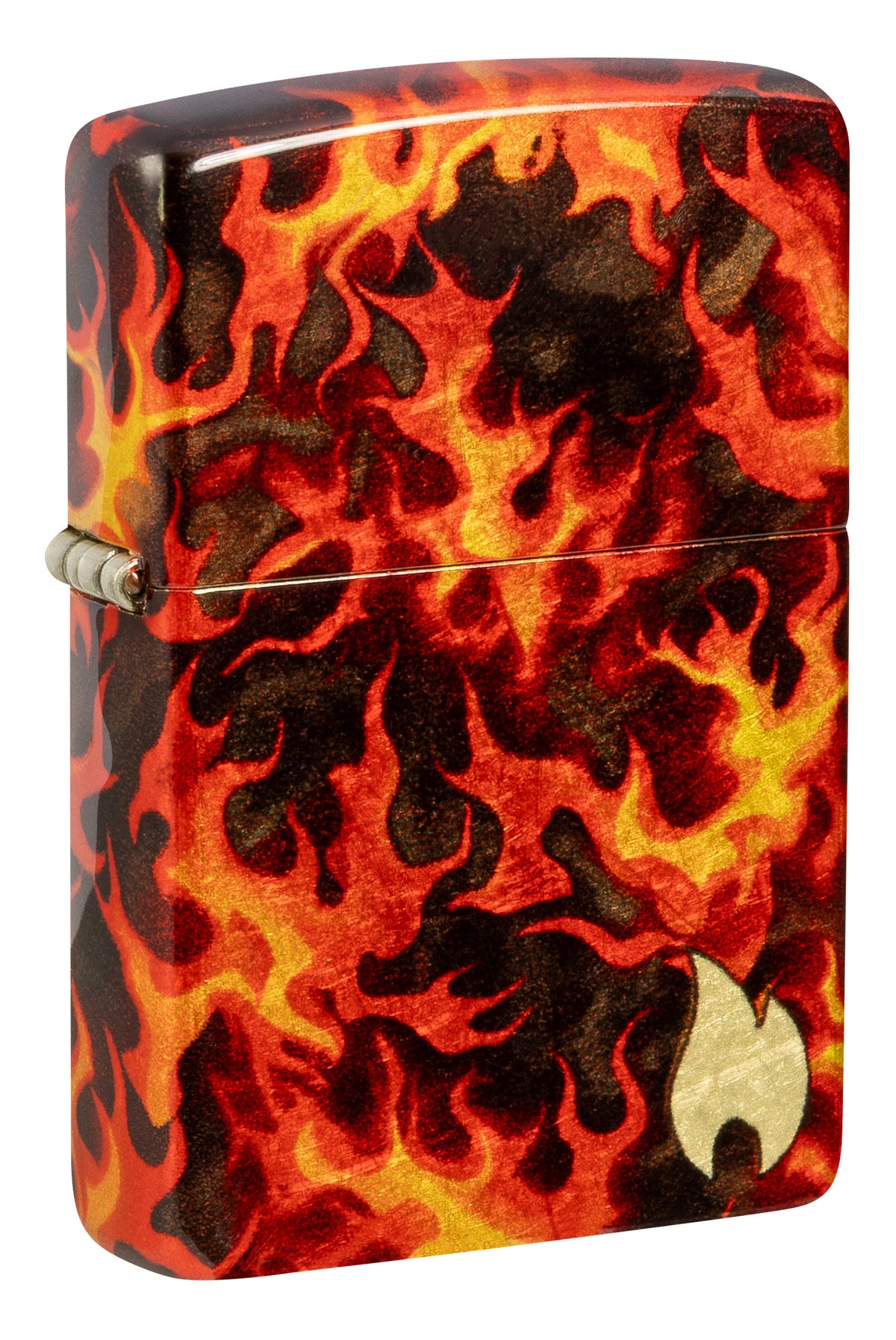 Zipp Flaming Zippo Design Windproof Pocket Fuel Refillable Lighter, BIS Certified