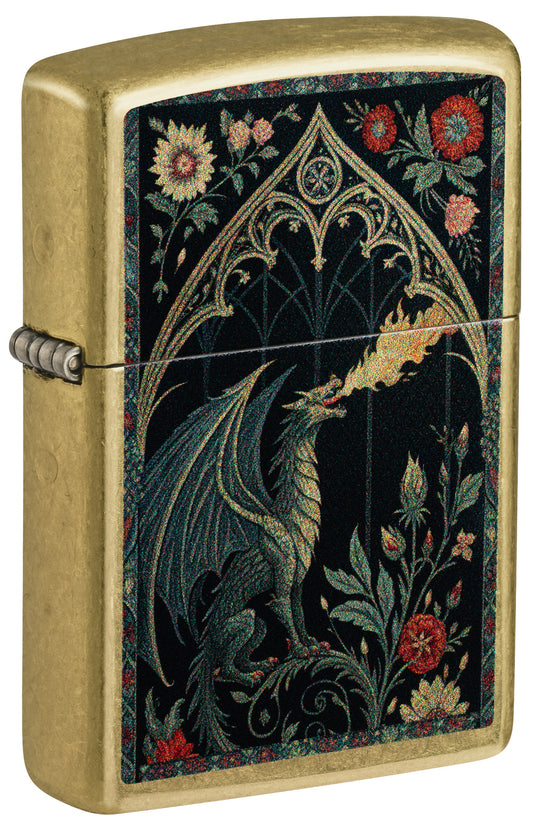 Zippo Fire Breathing Dragon Design Windproof Pocket Fuel Refillable Lighter, BIS Certified