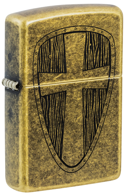 Zippo Vintage Cross Design Windproof Pocket Fuel Refillable Lighter, BIS Certified