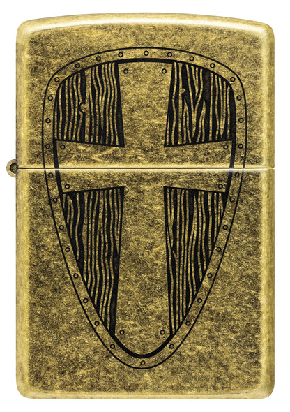 Zippo Vintage Cross Design Windproof Pocket Fuel Refillable Lighter, BIS Certified