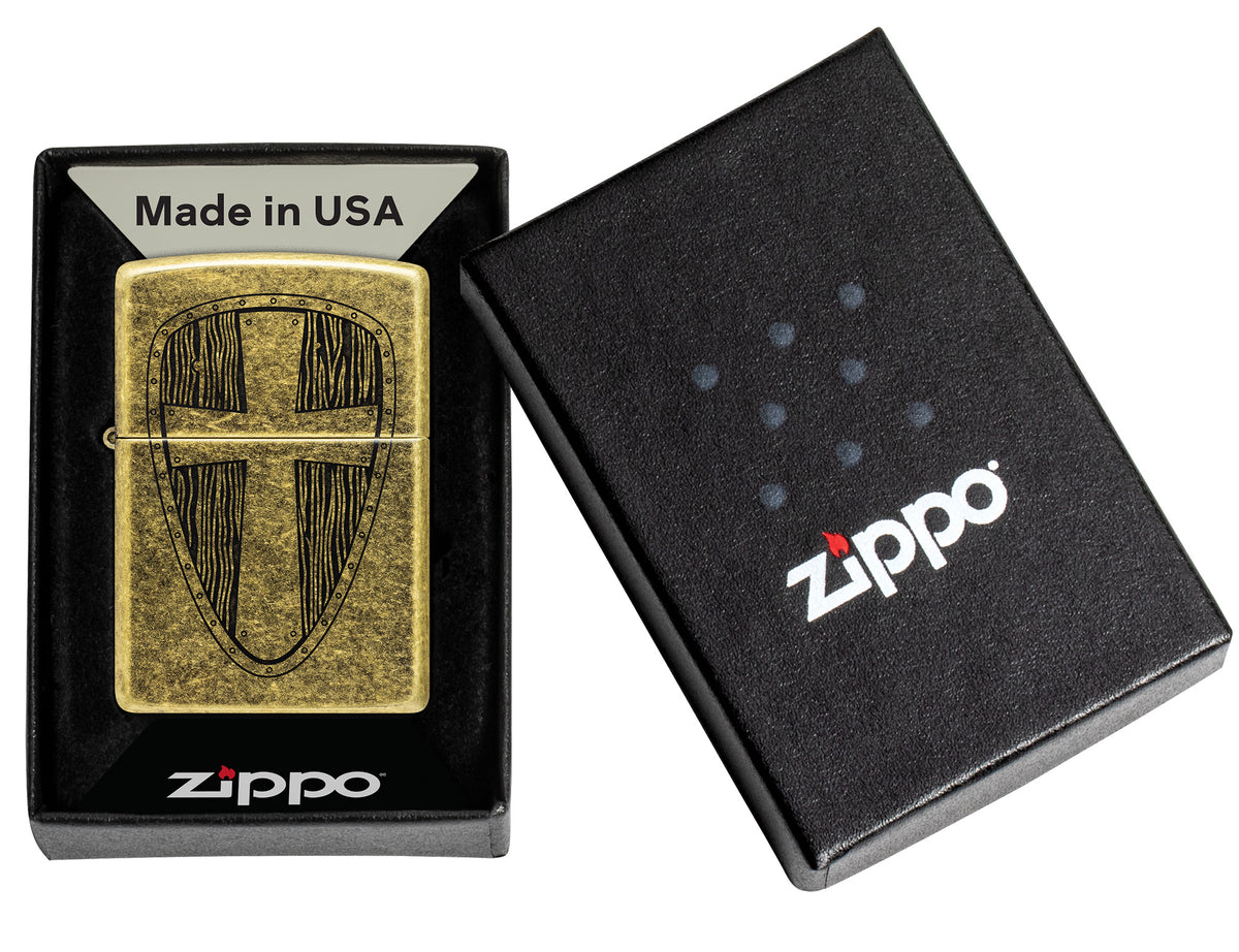 Zippo Vintage Cross Design Windproof Pocket Fuel Refillable Lighter, BIS Certified