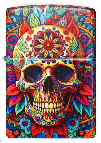 Zippo Colorful Skull Design Windproof Pocket Fuel Refillable Lighter, BIS Certified