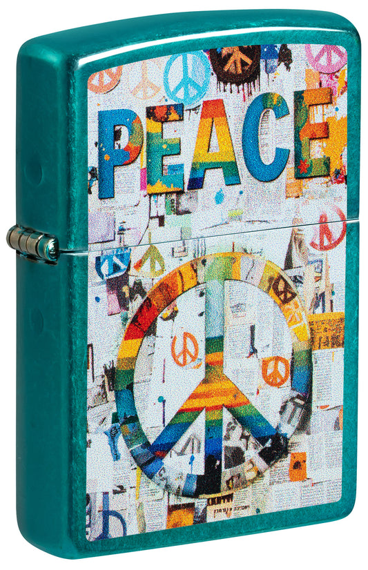 Zippo Peace Design Windproof Pocket Fuel Refillable Lighter, BIS Certified
