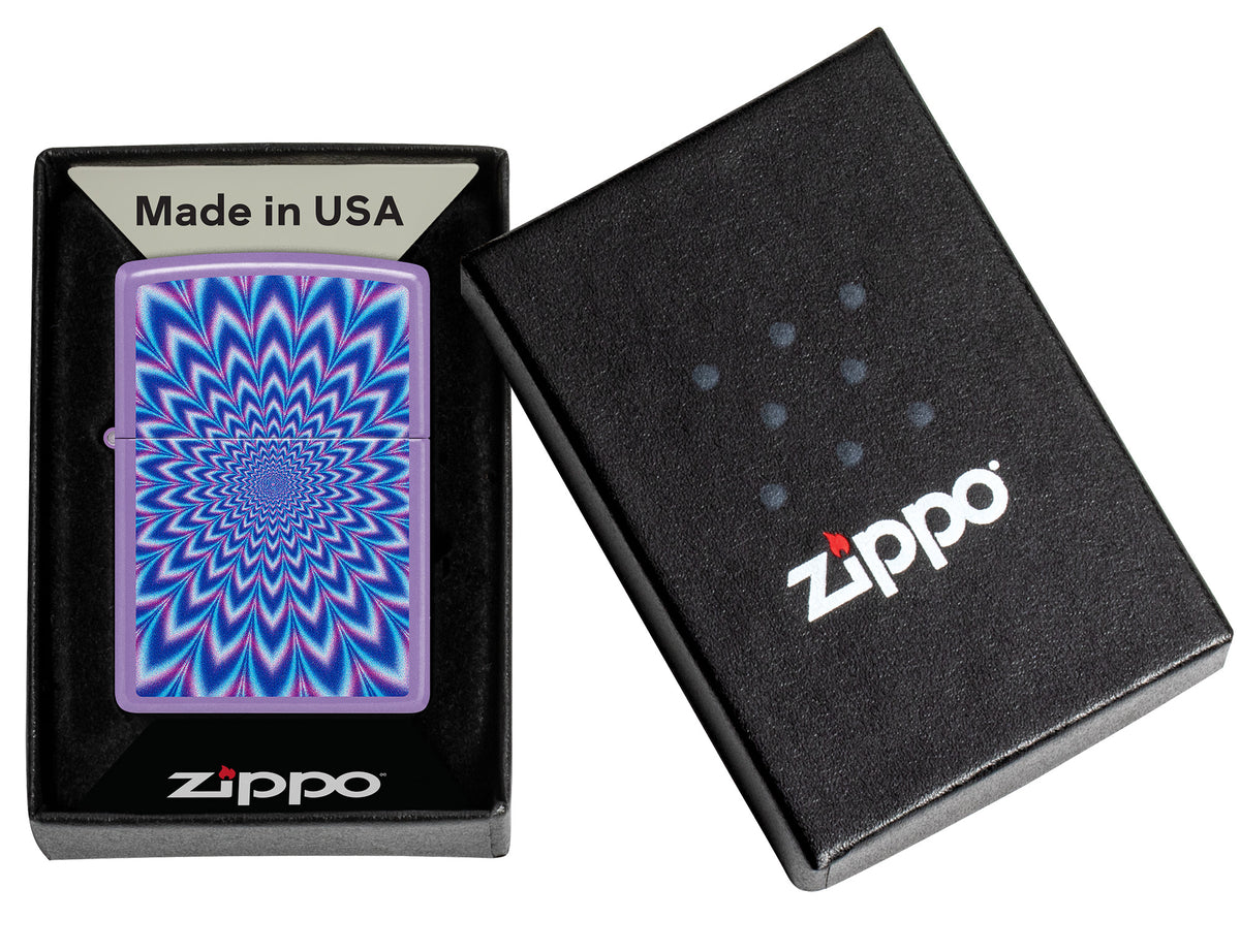 Zippo Optical Illusion Design Windproof Pocket Fuel Refillable Lighter, BIS Certified